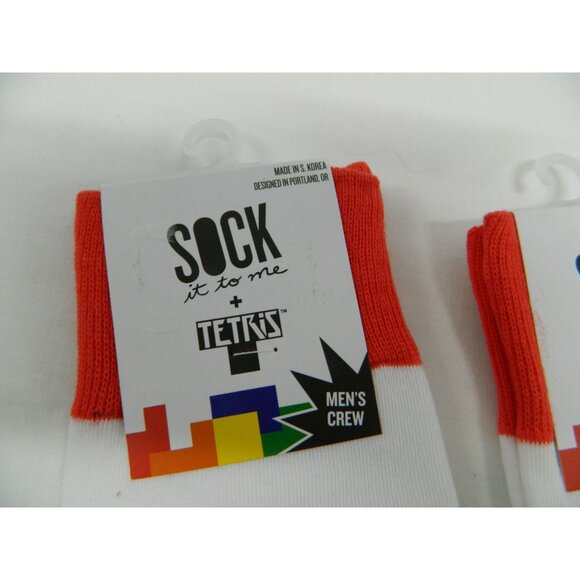 Sock It To Me Tetris Men's Crew Socks Sz 8-10 Set Of 2 Pairs New Buy More Save - Picture 3 of 6